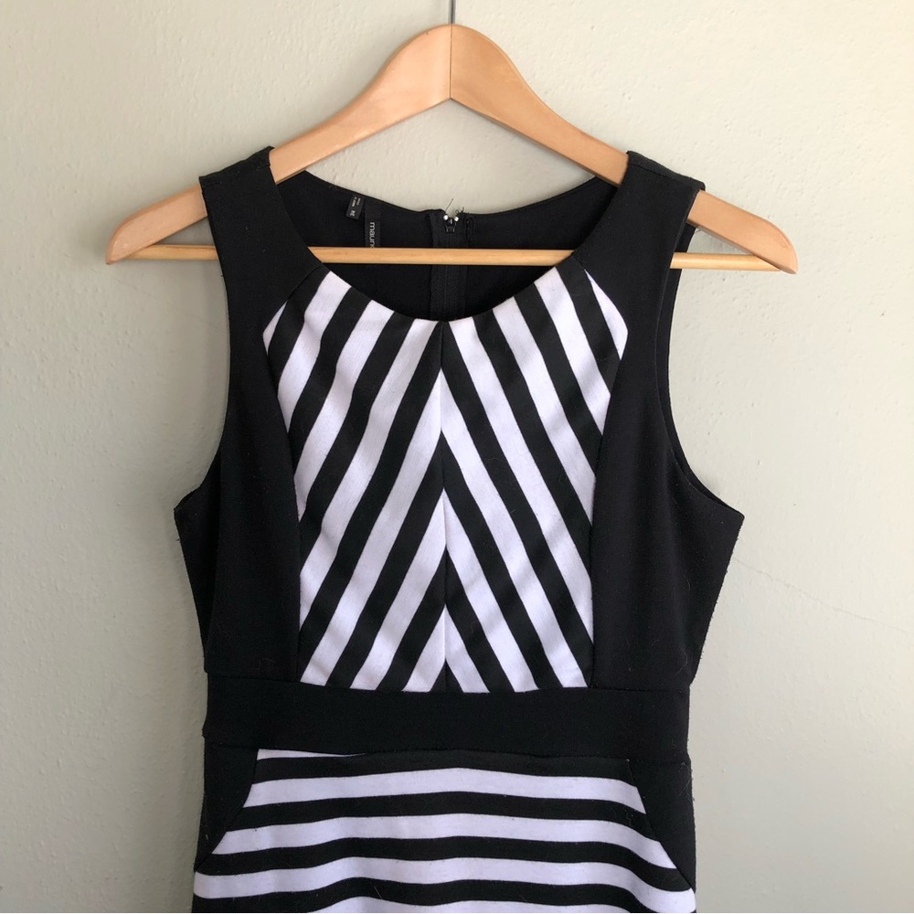 Maurices Black and Striped Body Con Dress